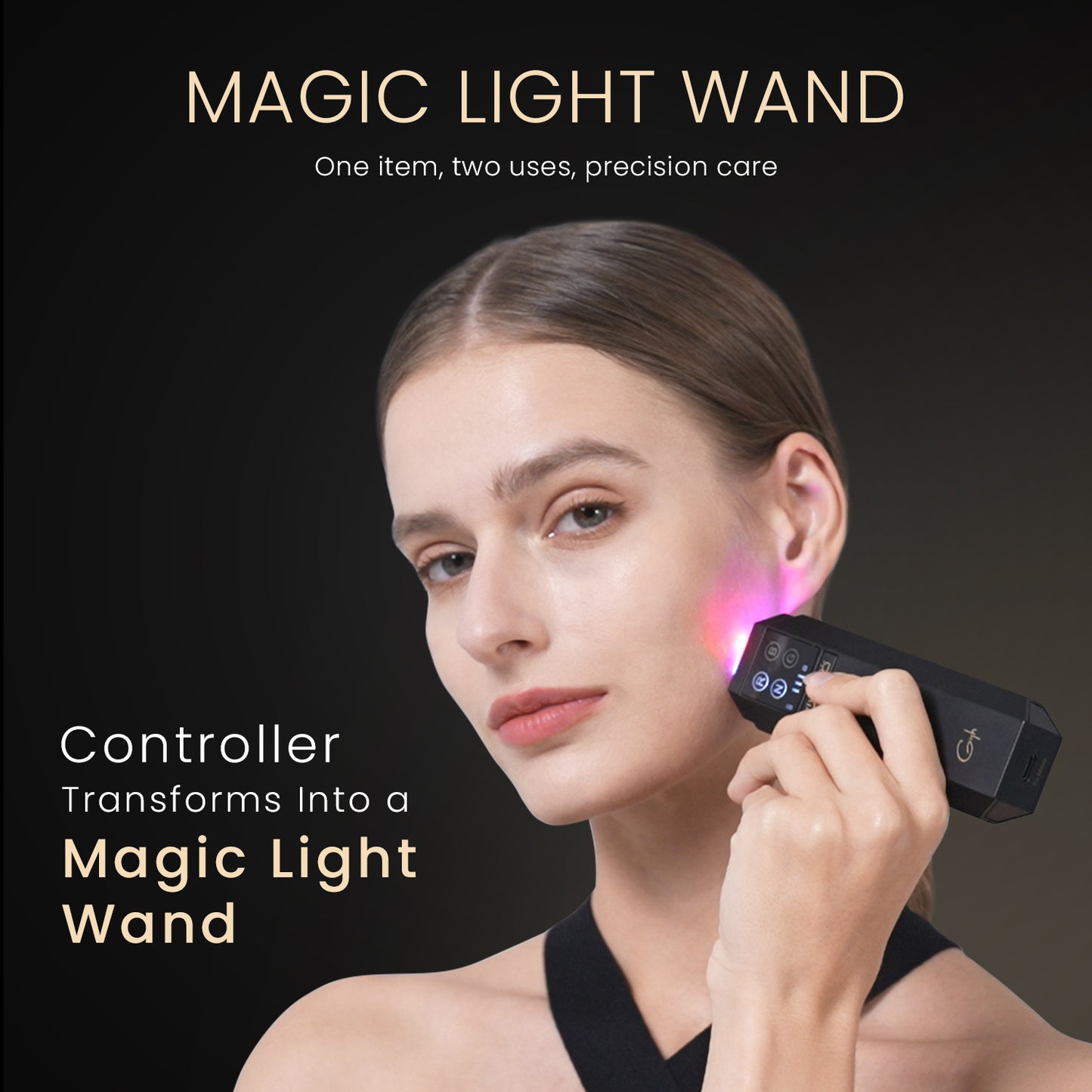 Maschera viso e collo LED GYH Premium-S a 8 colori con Bacchetta Luminosa Portatile - Terapia a Infrarossi e Luce Rossa per il Viso, Senza Fili, Leggera - Anti-invecchiamento e Riduzione delle Rughe