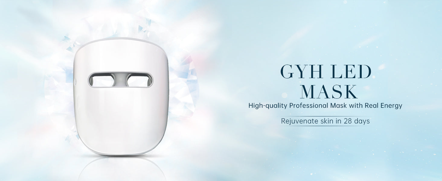 GYH LED Mask for Light Therapy with Crystal Background - High-quality Professional Mask for Skin Rejuvenation and Anti-Aging