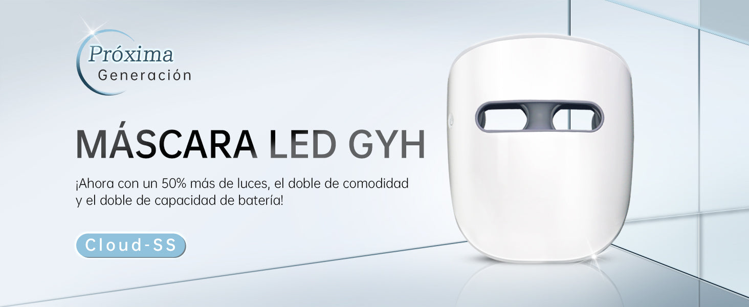 Máscara LED GYH Cloud-SS de Próxima Generación con 50% más luces, doble de comodidad y batería de mayor capacidad.