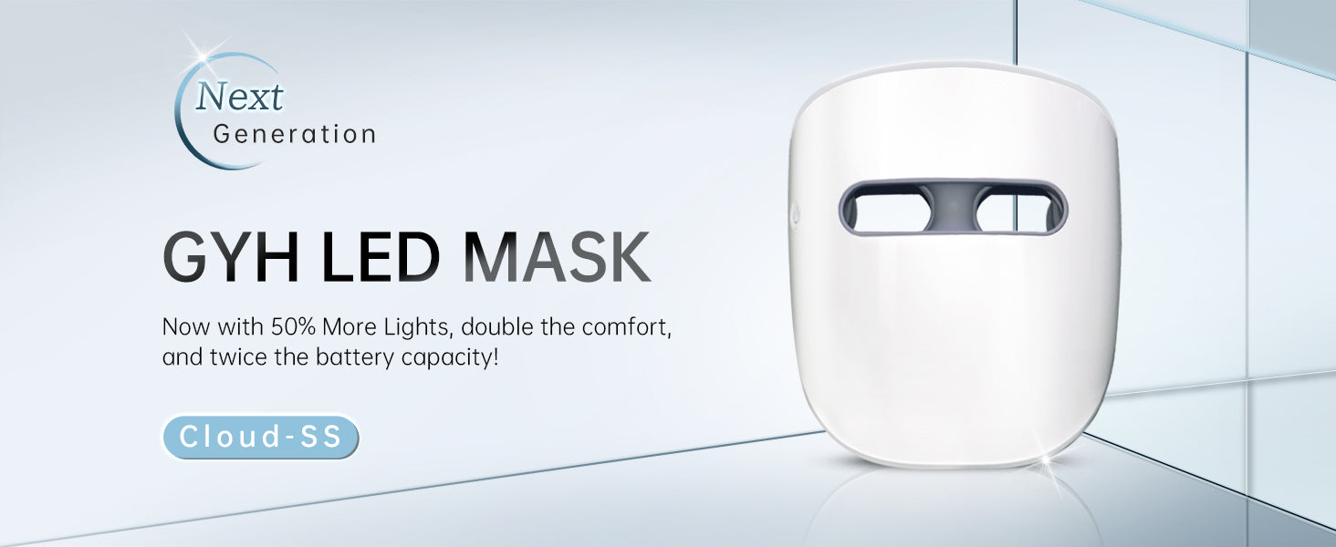 Next Generation GYH LED Mask by Cloud-SS with enhanced features including 50% more lights, double comfort, and increased battery capacity.