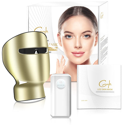 GYH Premium 7-Farben-LED-Lichttherapie-Gesichtsmaske mit Hals – Rotlichtmaske für die Hautpflege von Gesicht und Hals, kabellos und leicht, mit Anti-Aging und Falten