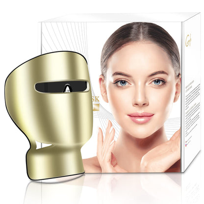 GYH Premium 7-Farben-LED-Lichttherapie-Gesichtsmaske mit Hals – Rotlichtmaske für die Hautpflege von Gesicht und Hals, kabellos und leicht, mit Anti-Aging und Falten