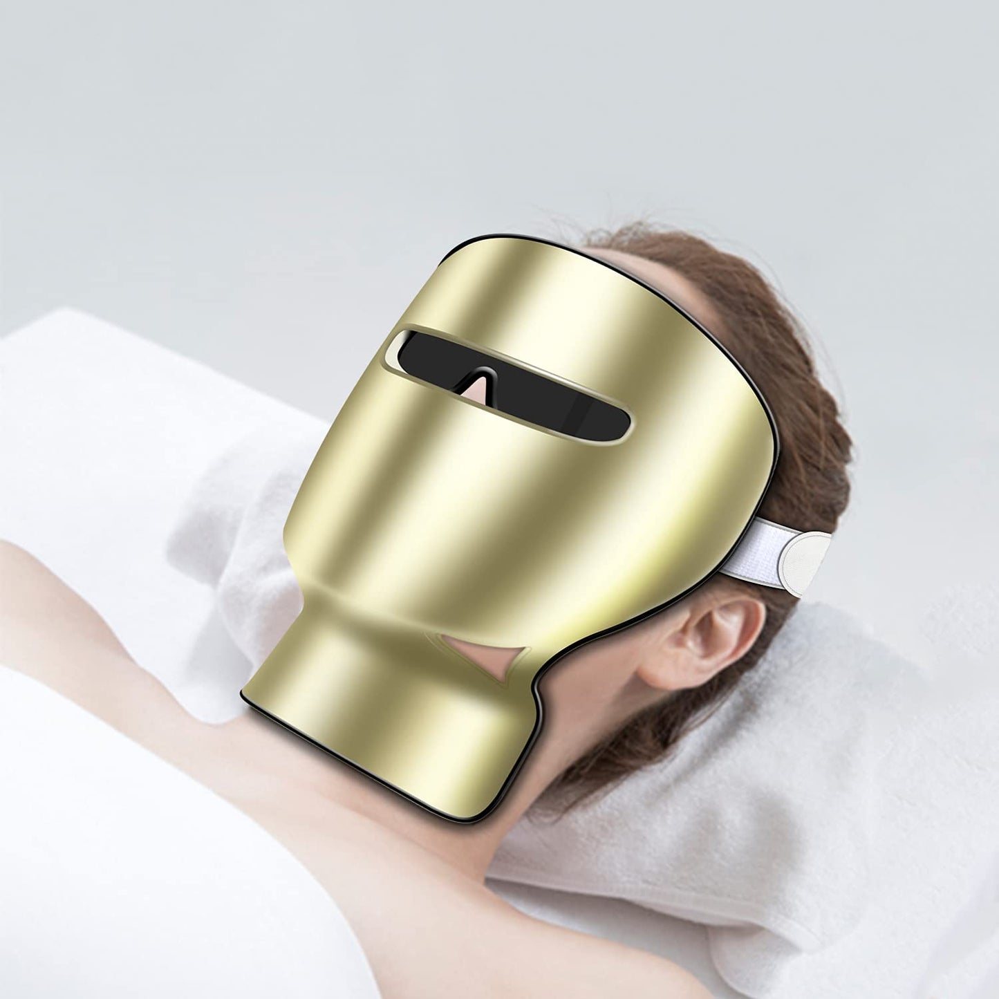 GYH Premium 7-Farben-LED-Lichttherapie-Gesichtsmaske mit Hals – Rotlichtmaske für die Hautpflege von Gesicht und Hals, kabellos und leicht, mit Anti-Aging und Falten